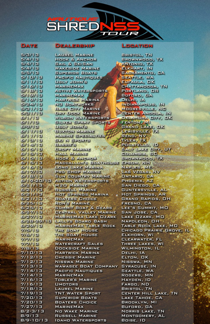 Nautique ShredNSS Tour Dates