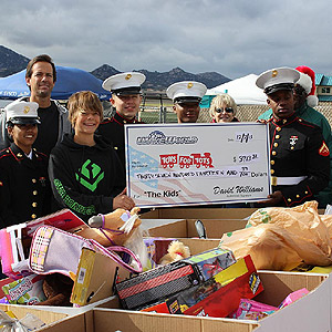 David Williams joins the Marines at the Toys For Tots drive