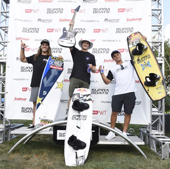 Pro Tour Overall Wakeboard Winners - Tony Iacconi (2nd), Mike Dowdy (1st) and Cory Teunissen (3rd)